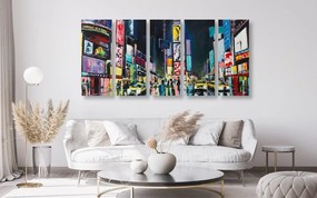 Tablou 5-piese  New York colorat
