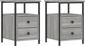 vidaXL Noptiere, 2 buc., gri sonoma, 34x35,5x50 cm, lemn compozit