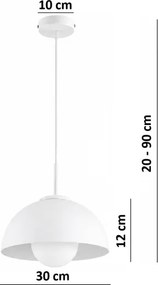 BRILAGI - Lustru pe cablu COSMO 1xE27/60W/230V Ø 30 cm alb