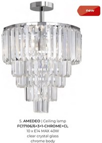 Lustra aplicata eleganta design deosebit AMEDEO, crom