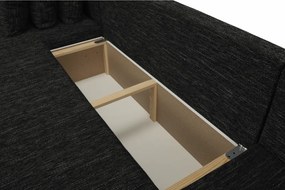 Colţar reversibil, negru/negru spicat, STILA