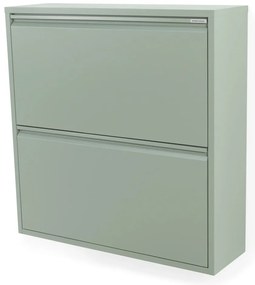Pantofar verde prăfuit cu deschidere înclinată din metal 75x77,5x22,5 cm Billy – Spinder Design