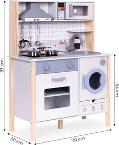 Bucătărie de jucărie din lemn cu sunete cuptor mașină de spălat accesorii de bucătărie condus