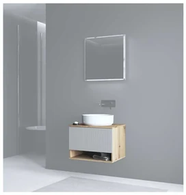 Dulap sub lavoar Pulcro 60 cm, crem / stejar artisan