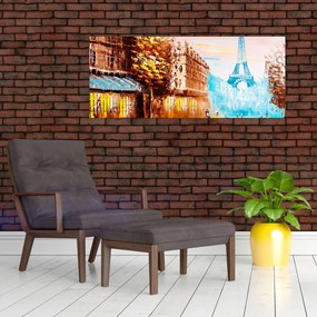 Tablou - Vremea ploioasă și Turnul Eiffel (120x50 cm)