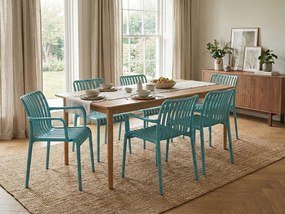 Scaun din plastic TREGO cu brate, albastru