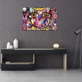 Tablou - Artă stradală - bufniță (90x60 cm)