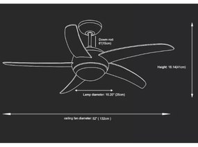 Ventilator de tavan 2xE27/20W/230V + telecomandă