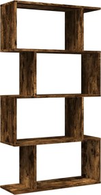 vidaXL Bibliotecă/separator 4 niveluri stejar fumuriu 70x24x129cm lemn
