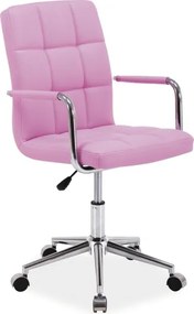 OFERTA Scaun de birou Q-022 din piele ecologica, roz, calitate II