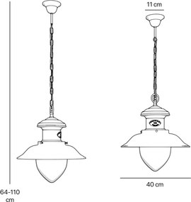 Lustra stil nautic din alama si sticla Al Mare