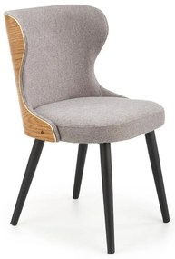 Scaun de bucaterie Selune, gri/lemn natural