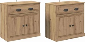 vidaXL Bufeturi cu sertar 2 pcs Stejar Artizanal 70 x 35,5 x 67,5 cm