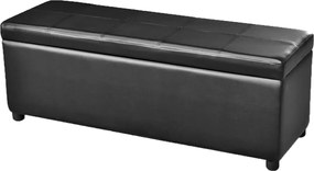vidaXL Bancă de depozitare lungă, negru, lemn