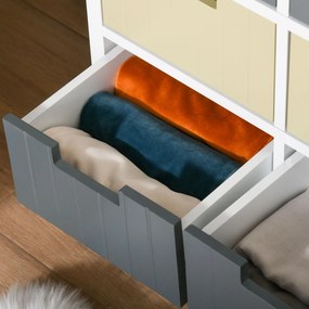 HOMCOM Comodă de Lemn cu 6 Sertare, Coadă Auxiliară de Depozitare cu Picioare Ridicate, Stil Modern pentru Dormitor Sufragerie Baie 62x28x58 cm Multicolor | Aosom Romania