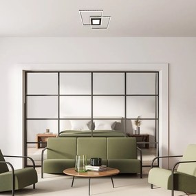 Plafoniera LED design modern Casimir negru 57x57cm