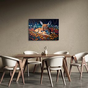 Tablou pe sticlă - Cerb pictat (70x50 cm)