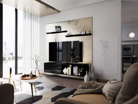 Mobilier living Berny 17 (negru + negru lucios). 1035425