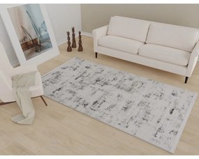 Covor tip traversă gri/crem lavabil 80x200 cm Gri – Vitaus