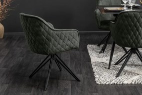 Scaun dining rotativ verde din catifea si metal Euphoria Invicta Interior