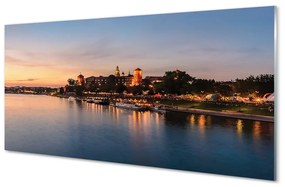 Tablouri acrilice blocare râu Cracovia Apus de soare