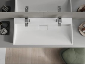 Mexen Ava chiuvetă de blat din conglomerat 2/O 100 x 46 cm, albă - 23011002