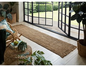 Covor tip traversă în culoare naturală handmade din iută 60x150 cm Jute Boucle – Flair Rugs