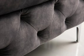 Taburete design Chesterfield, Catifea, Gri inchis, MODERN BAROCK