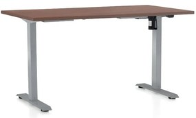 Masa inaltime reglabila OfficeTech A, 120 x 80 cm, bază gri, nuca