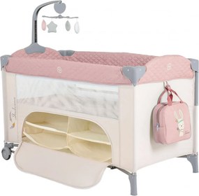 Patut pliant transformabil in tarc copii NOVOKIDS™ Indiana NEST, 62X125 cm, 2 Niveluri, Jucarie Carusel muzical, Fermoar acces lateral, Geanta bebe,
