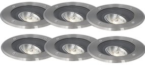 Set de 6 spoturi moderne pentru exterior, cu montaj sol, din oțel AR70 reglabile IP65 - Delux