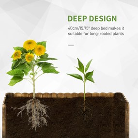 Outsunny Wooden Raised Garden Flower Bed Vegetable Plant Backyard Elevated Planter Box | Aosom Romania