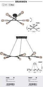 Plafoniera design modern Branwen negru