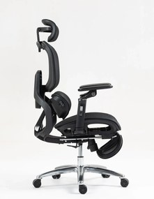 VIGOCHAIR ULTRA PRO ROLLER Scaun ergonomic, spatar reglare verticala, suport lombar cu masaj si incalzire, sezut translatie, cotiere 6D, suport picioare, Full Mesh, Negru