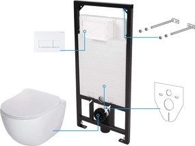 Deante Peonia set cadru și vas wc, capac+ buton de spălare CDEA6ZPW