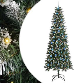 vidaXL Brad de Crăciun artificial Verde 240 cm PVC și Plastic și Oțel