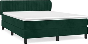 vidaXL Pat box spring cu saltea, verde închis, 140x200 cm, catifea