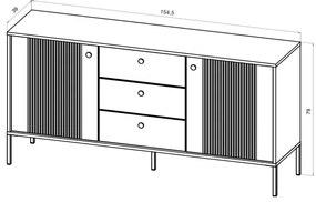 Comodă LUE bej/negru