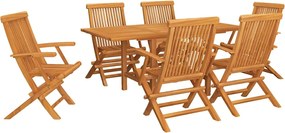 vidaXL Set mobilier grădină, 7 piese, lemn masiv de tec