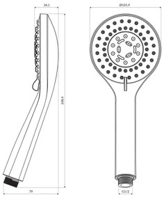Pară de duș OMNIRES YOSEMITE-RCR YOSEMITE crom lucios