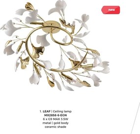 Lustra aplicata cu elemente decorative ceramice albe LEAF