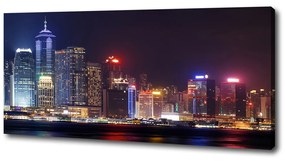 Print pe canvas Hong kong pe timp de noapte