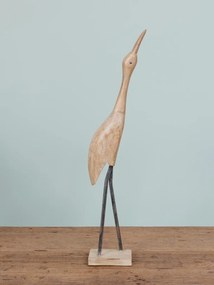 Decoratiune in forma de pasare, din lemn reciclat, H82 Wooden Bird