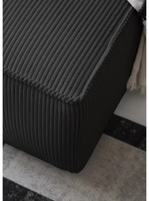 Colțar gri antracit extensibil cu tapițerie din catifea reiată (cu colț pe partea dreaptă) Brave Dave – Miuform