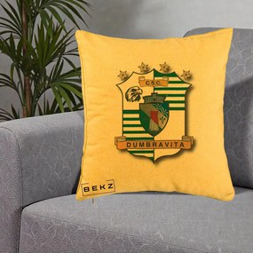 Perna Personalizata CSC Dumbravita Fotbal, 40x40 cm, Galben, Husa Detasabila, Perna Inclusa, BEKZ®