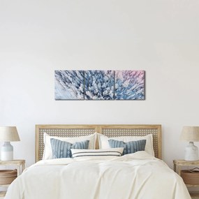 Tablou cu copaci înzăpeziți (cu ceas) (90x30 cm)