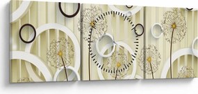 Tablou abstract a păpădiei (cu ceas) (90x30 cm)