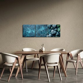 Tablou - Pietre în formă de inimă (cu ceas) (90x30 cm)
