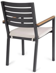 Scaune de grădină gri-antracit 4 buc. din metal Henna – Bizzotto