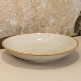 Farfurie adanca Gardena din ceramica crem 23 cm